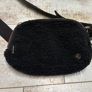 Lululemon Faux Fur Shearling Black Fanny Pack